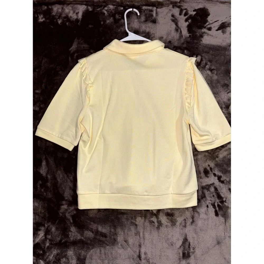 Dance & Marvel‎ Butter Yellow Quarter Zip Top – Womens Medium – NWT